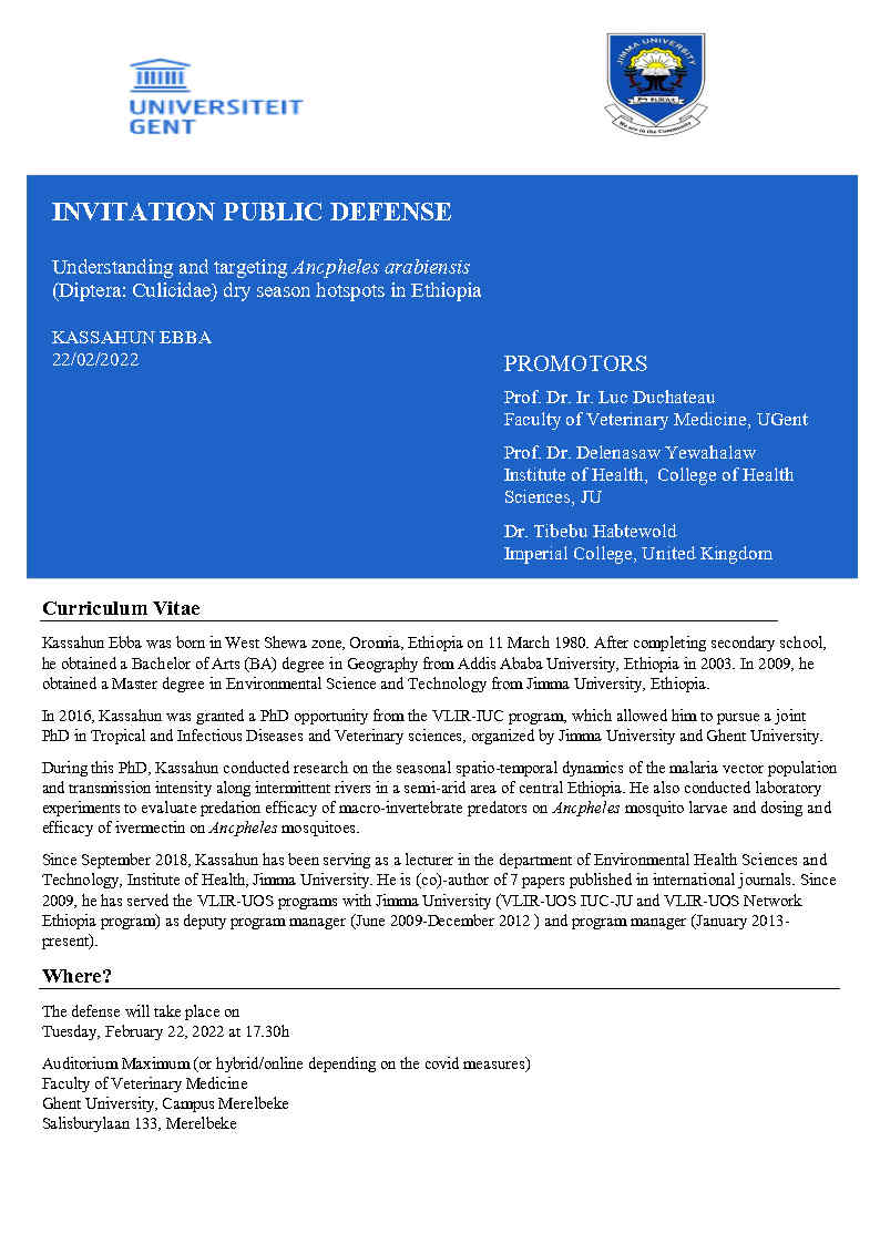 PhD defence Kassahun Ebba (Faculty of Veterinary Medicine) Africa